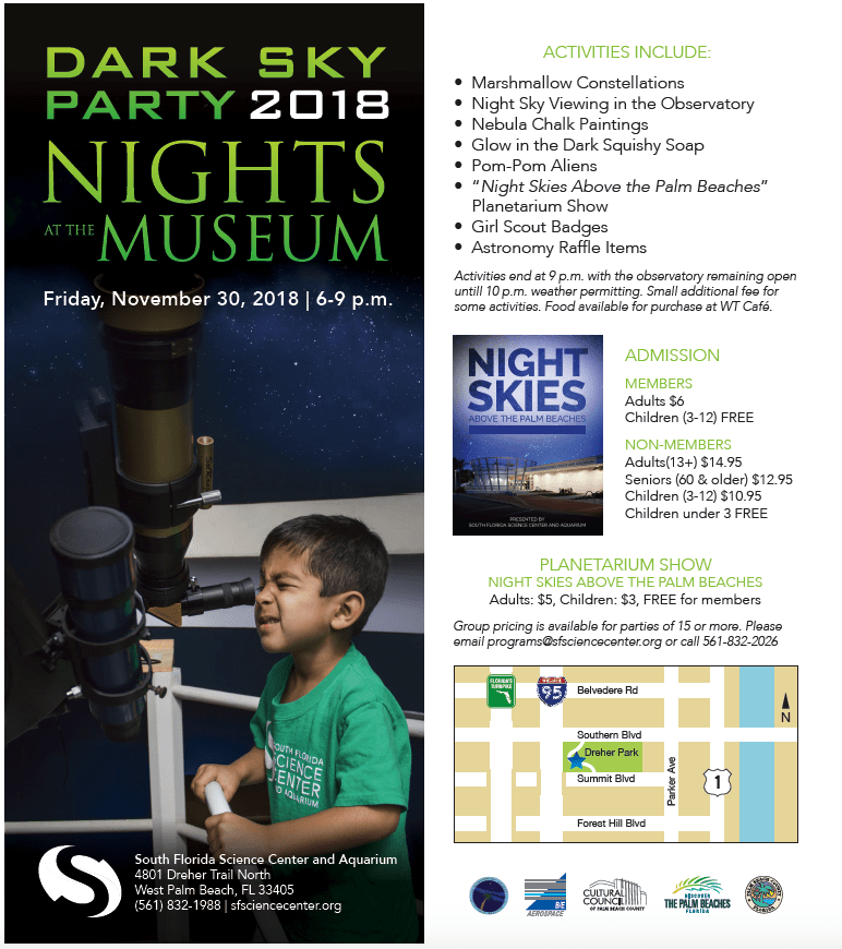 Nights at the Museum "Dark Sky Party" Cox Science Center and Aquarium